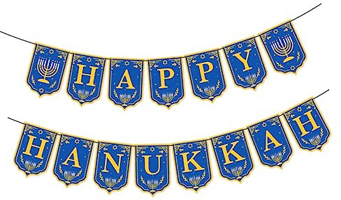 STOBAZA 3 Sätze Chanukka-Flaggen ziehen ein Hochstuhl-Banner chanukka dekoratives banner Embleme dekorative Zugfahne hängende Dekoration Pentagramm das Banner Lieferungen Anhänger Schnur