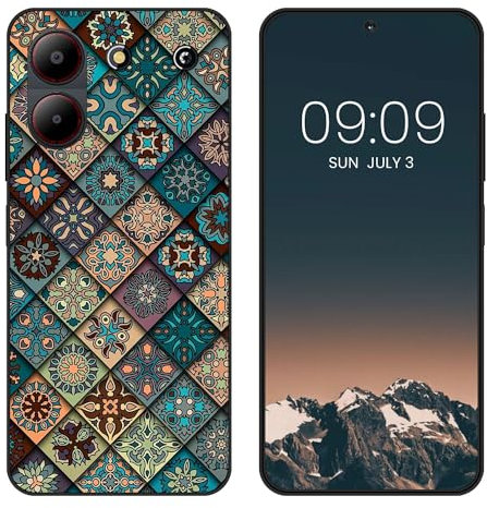 WUACYEAMING per ZTE Smartphone Blade A54 2023 Cover,antiurto in silicone TPU morbido antiscivolo custodia protettiva con motivo dipinto nero Carino Moda Protezione Case-reticolo