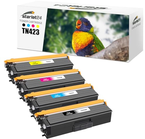 Starlet24 4X TN-423 Toner Kompatibel für Brother TN-423 TN-423CMYK TN-421 | TN-423BK TN-423C TN-423M TN-423Y für DCP-L8410CDW HL-L8260CDW HL-L8360CDW DCP-L8410CDN MFC-L8900CDW MFC-L8690CDW