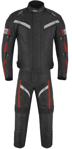 Vaster Moto Motorradkombi für Herren, 2-teiliges Textil-Set mit Protektoren, Motorradjacke und Hose, wasserdichte Motocross-Bekleidung