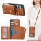 Lipvina Coque pour Samsung Galaxy S24 avec Cordon Porte Carte Coque zippé Portefeuille Femme Telephone Portable Réglable Collier Housse Étui avec Anneau pour Femmes - Marron