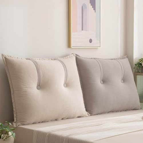 Cuscino da Lettura per Letto e Divano Imbottito Schienale Cuscinoni Matrimoniale/Singolo Cuscini Testata Letto Rimovibile Grande Cuscino da Parete Supporto Lombare Cuscino(B,75x60x15cm1pc)