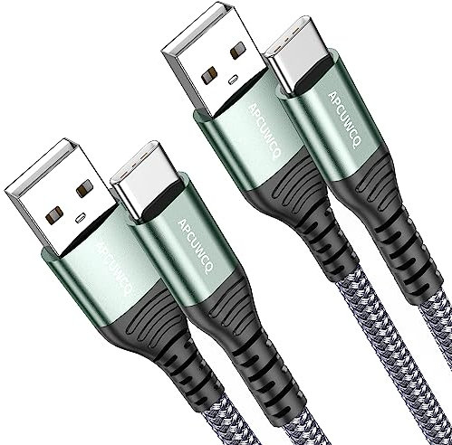 USB C Ladekabel [2 Stück 3m+3m], 3,1A Schnellladung, Nylon, für Samsung S22 S21 S20 S10 S9 S8 S24 S23 Note 20, A72 A71 A52 A51, Pixel