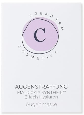 Creaderm Augenmaske straffend und glättend Anti Aging, Anti Falten mit Matrixyl Synthe, Hyaluronsäure, Aloe Vera und Vitamin ACE Tuchmaske, Pads, gegen Augenringe, mit Soforteffekt, 5 x 2 Stück