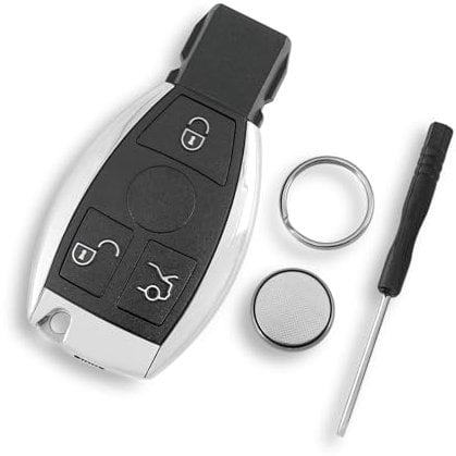 For Mercedes Benz E S G CLK SLK ML Clases and Mercedes Benz BGA Mercedes Key Fob 3 Buttons Car Key Fob Case Battery CR2032