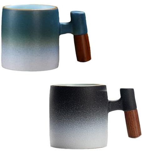 Gurxi 2 pièces 75 ml Tasse en Céramique Tasses à expresso tasse a cafe expresso art céramique avec poignée expresso et à moka tasses à thé en céramique Vintage Tasse à Thé Chinoise Vintage