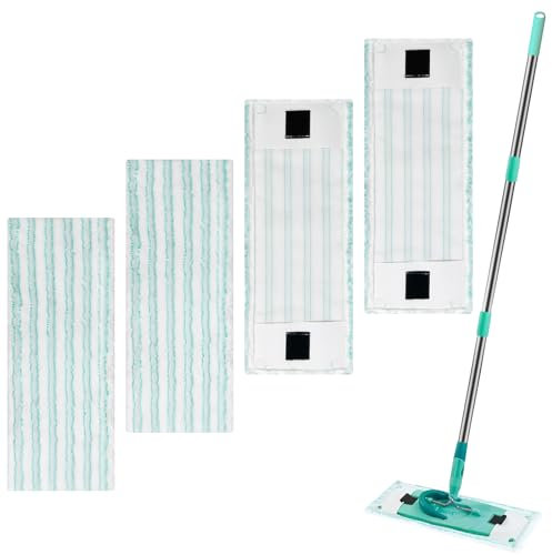 Zeripikfoasp 4 Piezas Funda de Recambio Compatibles con Leifheit Clean Twist M Ergo Micro Duo, Recambio de Fregona de Microfibra, Absorción de Agua Eficiente, Fuerte Descontaminación