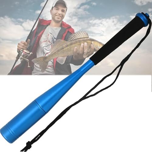 YUEMING Fishing Bat 24.7CM Diameter Fishing Bat Tool Aluminium Alloy Head Fish Priest with Foam Handle and Lanyard, Fishing Hammer Knock, Fish Sticks