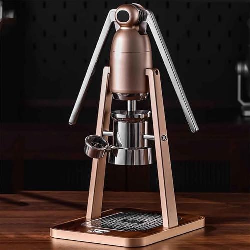 Manueller Hebel Espressomaschine, 58mm Tragbarer Direkthebel Espressomaschine, 3-12A Bar Handhebel Espressomaschine mit Pulverschale und Kaffee-Griff, für gewerbliche (Rose Gold)