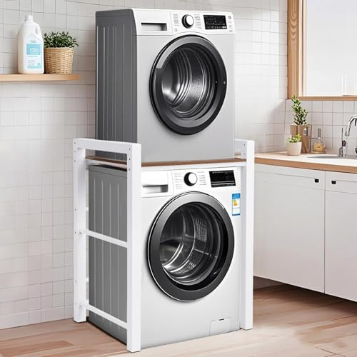 OVLRIJP Estantería para lavadora ajustable, armario para secadora, estante para lavadora con 3 alturas ajustables, capacidad de carga de 350 kg, armario para lavadora y secadora, 75 x 67 x 105 cm