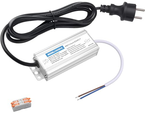 Karyoosi Transformateur LED 12V 24W 2A, Alimentation IP67 Étanche AC 220V vers DC 12V avec Câble de 1,5m, Transfo pour Ruban LED, Éclairage Extérieur