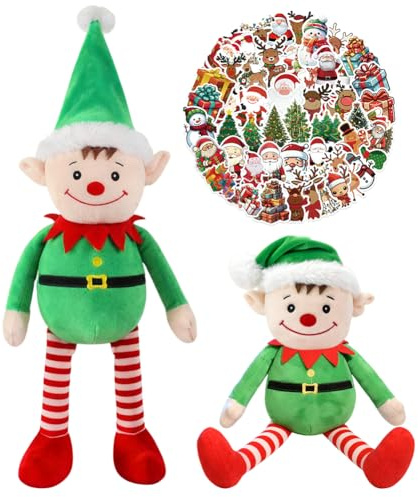 SYTTNUM Plüsch Weihnachten Plüschtier, Weihnachtsaufkleber, Weihnachts Lange Beine Elf Plush Puppet,Tier Weihnachtsfeier Geschenk für Kinder Desktop Dekorationen-25cm