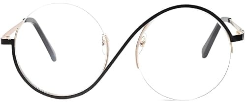AIWXEEU Cosplay Brille, Elphaba-Brille, Damen Blaulichtfilter, Metallrahmen Runde Brillen, Hexenkostüm-Brillen, für Halloween, Cosplay, Motto Party, Fotoshooting