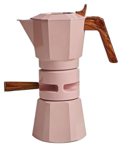 Generisch Moka Pot 2/4 Tassen Herd-Perkolator und Kaffeemaschine – tragbar, ideal for Zuhause Camping(V2 2Cup Pink)