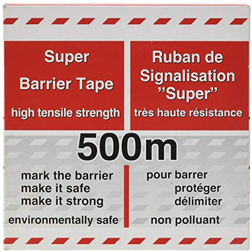 Absperrband rot/weiß geblockt 80 mm breit á 500m