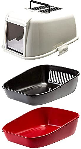 Katzentoilette schnell reinigend, 3-teilig inkl. Sieb, 55,5 x 45,5 x h 41 cm