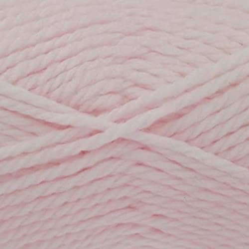 King Cole Simply Denim Chunky Knitting Wool - 100g Ball - 70% Acrylic 30% Wool Blend Yarn for Jumpers, Cardigans & Accessories (425 Soft Pink)