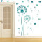 wandtattoo-factory Pusteblume Set türkis/Mint sowie 21 Flugsamen und 10 Schmetterlinge - Große Blume 160 x 50cm, kleine Blume 110 x 40cm