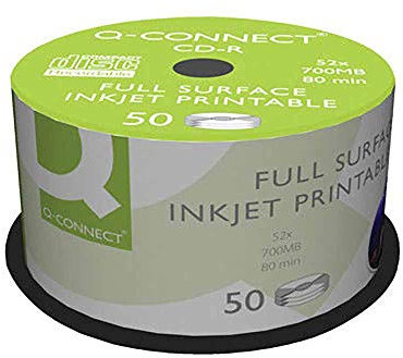 Cd-r q-connect mit 100% bedruckbarer Oberfläche für Inkjet-Kapazität 700 MB Lebensdauer 80 Minuten Geschwindigkeit, 52 x 50 Stück