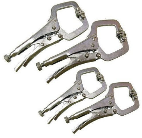 4 Pack 4 & 6 Adjustable C Clamps Locking MOLE Grip C-CLAMP Welding Pliers