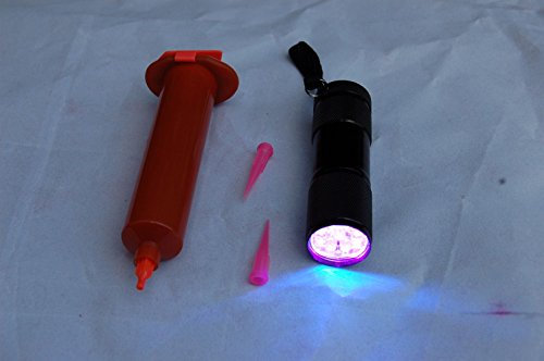 30ML FLY TYING UV RESIN, GLUE THICK + NOZZLE + 9 LED UV TORCH FOR CURING THE GLUE