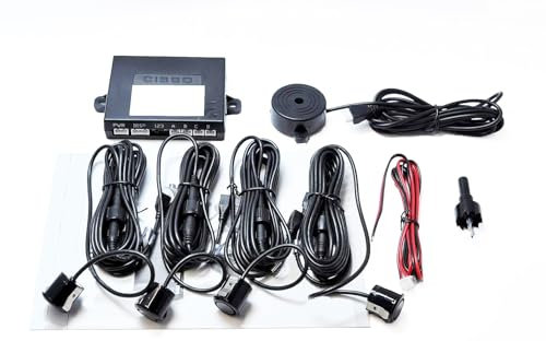 CISBO 18mm Detachable Rear Reverse Parking Sensor 4 Sensors Kit Audio Buzzer Kit (White)