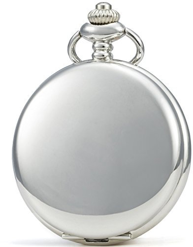 SEWOR Unisex Analogue Mechanische Handaufzugstaschenuhr SEW249 (Silver)