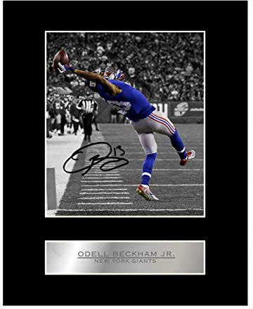 Odell Beckham Jr. signiertes Foto mit Passepartout, New York Giants Autogramm, Geschenk