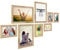 PHOTOLINI Bilderrahmen Set Holz, Fotorahmen Holz Echtholz, 8er Bilderrahmenset Wand Collage, photo frames for wall mit Acrylglas aufhängen, Eiche Bilderrahmen Set verschiedene Größen mit Zubehör