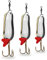 3er Set Doppelblinker Rassel Blinker zum Raubfischangeln in 3 Gewichten, Farbe :Gold/Silber