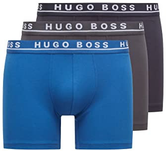BOSS Herren Brief 3p Co/El Boxershorts, Blu (Open Blue 487), L EU