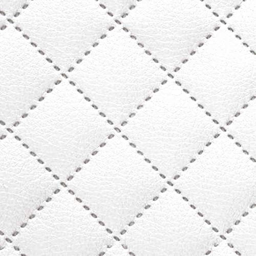 novely® Soltau Kunstleder 3-LAGIG gesteppt kaschiert | gesteppter Volumen Polsterstoff | KARO Möbelstoff Premium | Meterware | 1 lfm (17 Weiß)