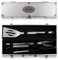 Grillkoffer 3-teilig Grillbesteck Edelstahl Grill Set mit Gravur - Grillmeister