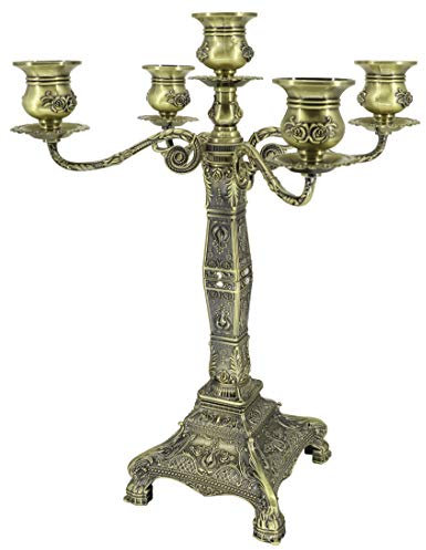 Roselife 5 arms candel holder,5 arms Candelabra,European Style Metal Candle Holder for Home Wedding Christmas Party Decoration (Bronze 2)