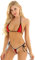 YOOJIA Femme Mini Bikini Sexy Maillots de Bain Micro Bikini 2 Pièces Femme Sling Shot Thong Bikini Brésilien Bra & G-String Femme Micro Mini Bikini pour Plage Piscine Vacances Rouge Taille Unique