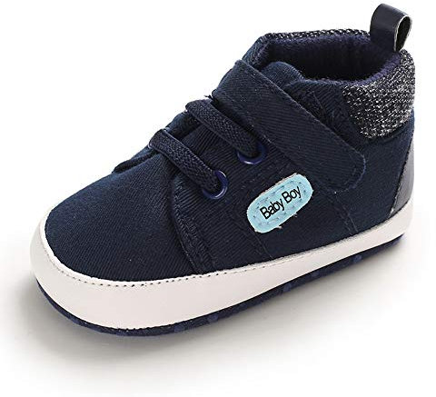 MASOCIO Zapatillas Bebe Niño Zapatos Primeros Pasos Bebé Calzado Recién Nacido Azul Marino 3-6 Meses