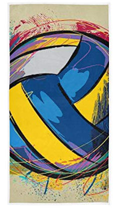 Rootti Handtuch Aquarell Volleyball Muster Baumwolle Handtuch Waschbar Gesichtstuch Weich Atmungsaktiv Waschlappen Schweißhandtuch Geschirrtuch Set für Schwimmen Hotel