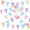 10m Wiederverwendbare Wimpelkette Pastell inkl. 36 pcs Baumwolle Wimpeln Party Girlande Deko Banner für Hochzeit Geburtstag Babyparty Wimpelketten Indoor Outdoor usw.