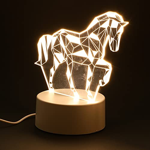 Toyandona Tier-Nachtlicht, 3D, Pferd, Illusion, USB-Lampe, Stromversorgung LED Signale, Dekoration für Schlafzimmer, Wohnzimmer, Büro, Schreibtischlampe