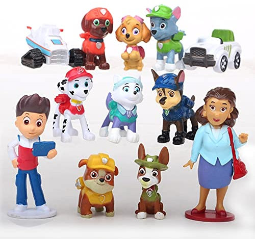 Paw Dog Pa trol Kuchen Deko 12 Stück Paw Dog Pa trol Figuren Torte Paw Dog Pa trol Tortenfiguren Muffin Geburtstag Tortenfiguren Für Mädchen Junge Happy Birthday Cake Topper