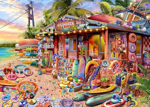 Jigsaw Puzzles 1000 Pieces for Adults-Beach Shop-1000 Piece Puzzle Educational Games Decoration Puzzle