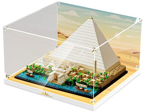 cooldac Acryl Vitrine Box kompatibel mit Lego 21058 Cheops-Pyramide , staubdicht Transparent Clear Display Box Vitrine (Das Modell Nicht enthalten)
