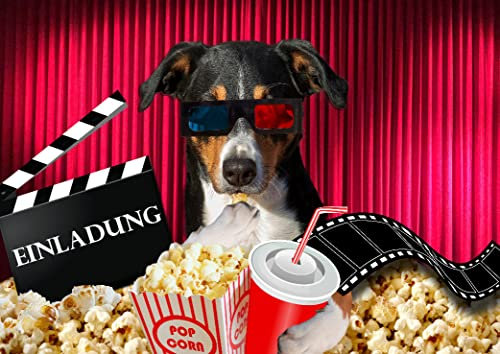 12 Kino-Einladungen Einladungskarten Geburtstagseinladungen Kinder Mädchen Jungen: 12-er Set lustige Kino-Einladungskarten für den nächsten Kindergeburtstag im Kino Nr.1