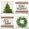 Artscope Weihnachten Kissenbezug, 4 Stück Weihnachten Kissen Set, Wohnkultur Leinen Dekokissen Muster Werfen Sie Kissenbezüge 45x45cm, Christmas Wreath