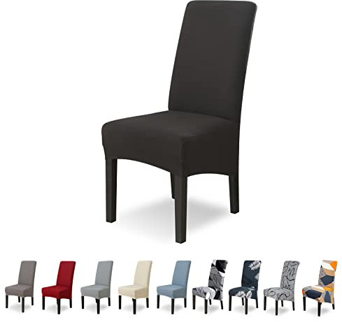 Lydevo Stuhlhussen XL 4er Set Stretch Stuhlhussen Schwingstühle XL für Esszimmerstühle Spandex Universal-Stuhlbezug Large Dining Chair Schonbezüge für Stuhl Esszimmer Hotel Bankett,Schwarz