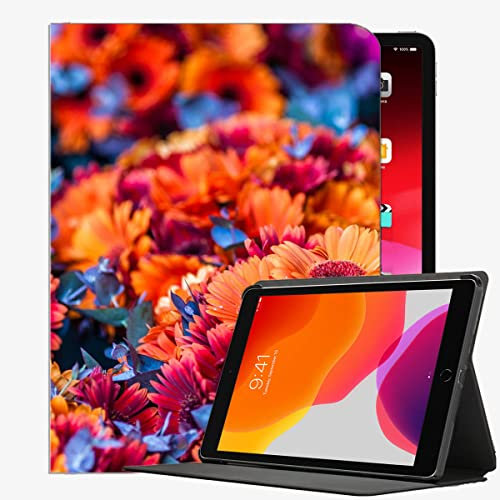 YENDOSTEEN Coque pour iPad Mini 2 3 1,7.9 Support Étui pour iPad Mini 3 2 1 avec Smart Cover, Beaucoup de Fleurs Oranges Housse Étui avec Veille/Réveil Automatique