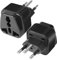 2-Pack UK to Switzerland Plug Adapters Swiss Power Converter Grounded Universal Travel Adapter 3 Pin Switzerland International Type J Plug (Black)