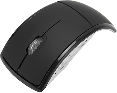 Lazmin112 Kabellose Maus, 2,4 G 1600 DPI Faltbare Kompaktmaus 10 Meter Kabellose Steuerreichweite Matte Büro-Gaming-Maus für Notebook-PC-Laptop-Computer(Schwarz)