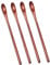 Lot de 4 petites cuillères à café en bois glacé à long manche