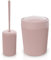 Inbagno Set Accessori Bagno 2 Pezzi Colorati Rosa, scopino Bagno e pattumiera 4,2 Lt, in Resina, Linea Ring
